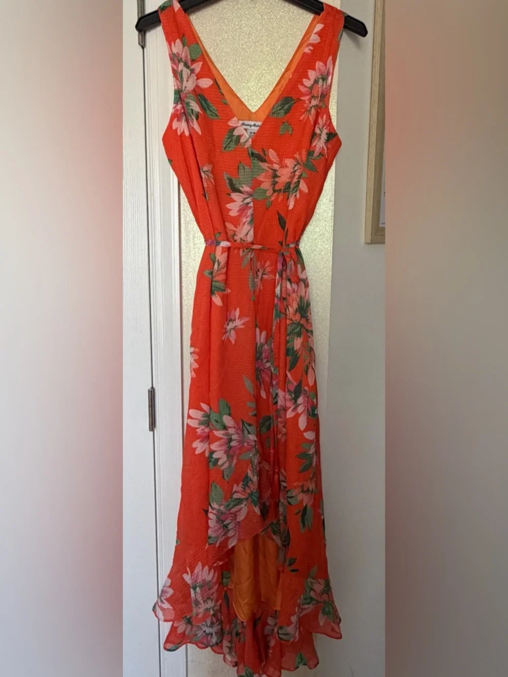 Tommy Bahama Orange Floral High-Low Maxi Dress - Picture 2 of 5